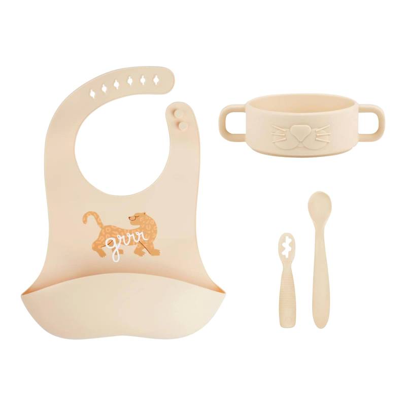 Babymoov 4-tlg. Geschirrset inkl. Silikon-Lätzchen von Babymoov