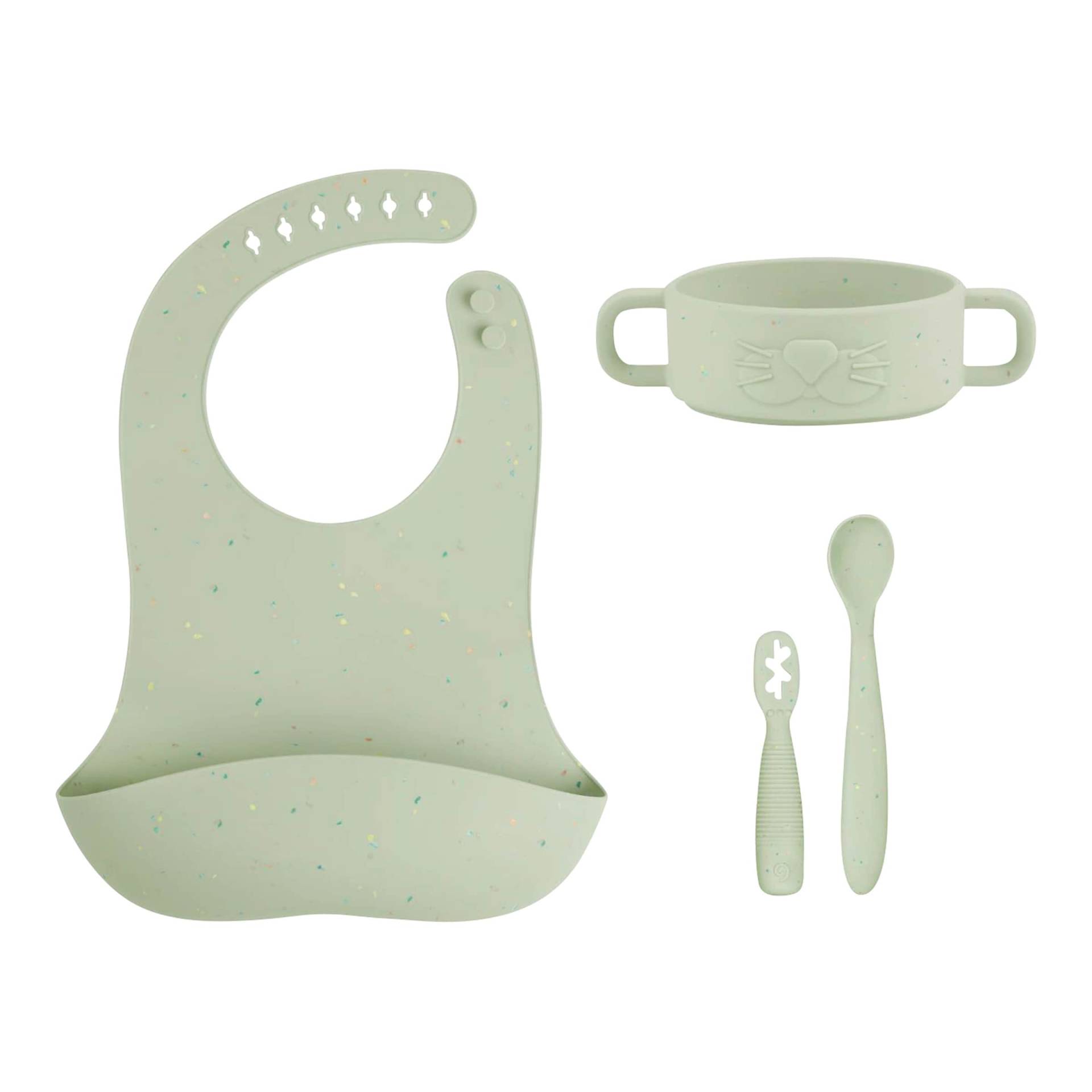 Babymoov 4-tlg. Geschirrset inkl. Silikon-Lätzchen von Babymoov
