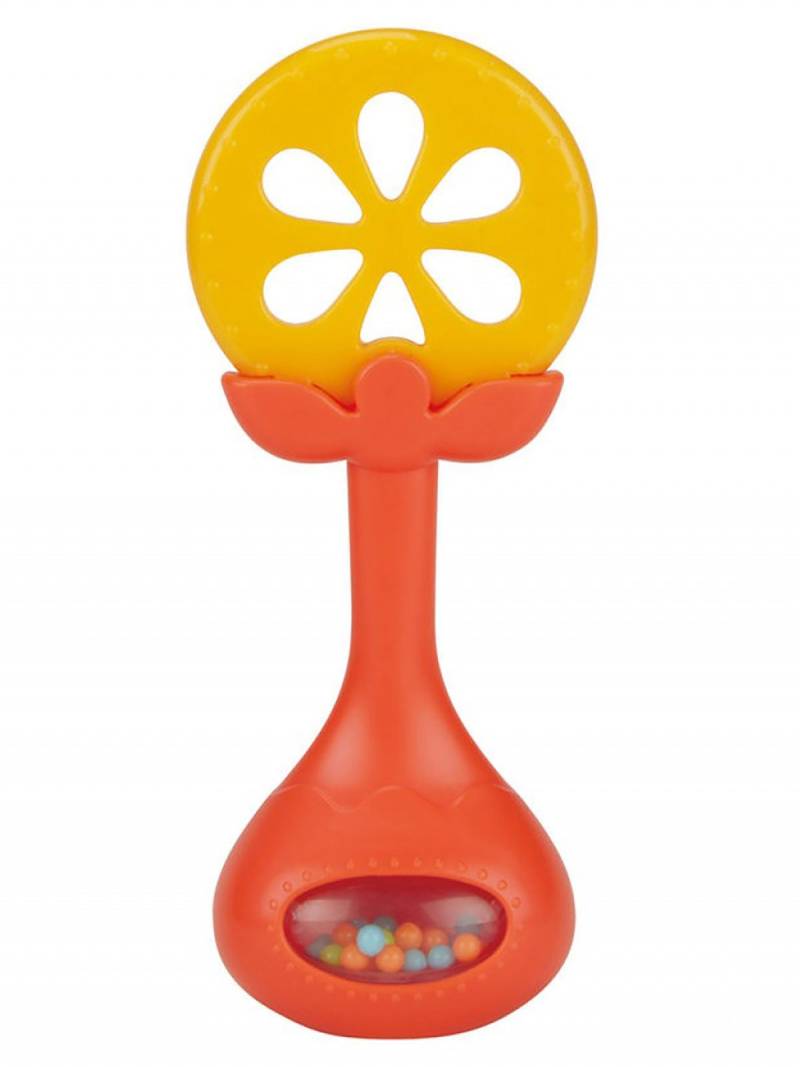 Babyono Beißringe Rassel Orange, Beißspielzeug von Babyono
