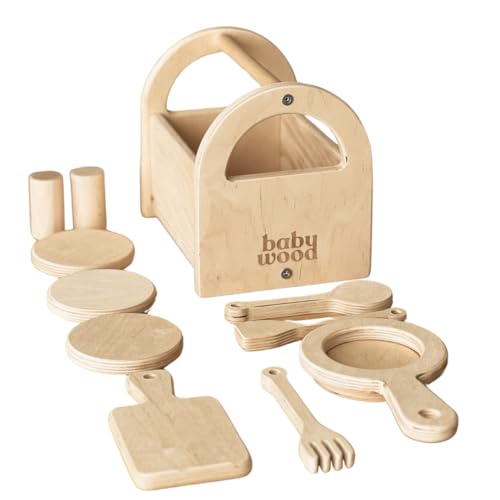 Holzkiste mit Küchenaccessoires Babywood mit 10 Zubehörteilen aus Holz, Geschenk für Kinder ab 3 Jahren, Holzspielzeug für die Küche, Kinderspielküchenzubehör-Set, Holz Lernspielzeug. Holzkiste mit Küchenaccessoires Babywood mit 10 Zubehörteilen aus Holz, Geschenk für Kinder ab 3 Jahren, Holzspielzeug für die Küche, Kinderspielküchenzubehör-Set, Holz Lernspielzeug. von Babywood
