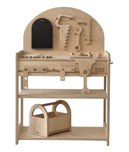 Werkstatt aus Holz, Workshop für Kinder, Holz Werkstatt Geburtstagsgeschenk, Kleinkind-Workshop, Spielset für Kleinkinder, Toy Workbench, Kinder Werkbank von Babywood