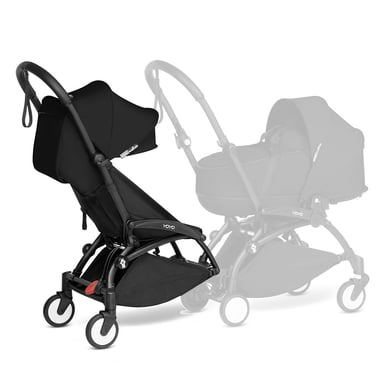 BABYZEN Kinderwagen YOYO 6+ connect Black mit Textilset Black von Babyzen