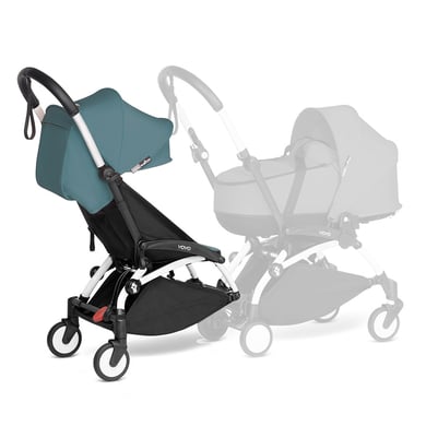 BABYZEN Kinderwagen YOYO 6+ connect White mit Textilset Aqua von Babyzen