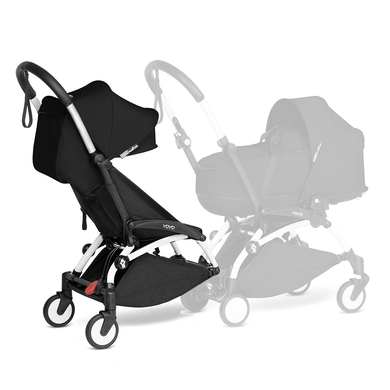 BABYZEN Kinderwagen YOYO 6+ connect White mit Textilset Black von Babyzen