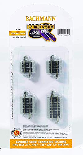 Bachmann Industries E-Z Track sort. 4er kurz Anschluss Teile – (je 2 .75 ", .875", 2,9 cm und 3,8 cm Pro Karte) N Maßstab von Bachmann