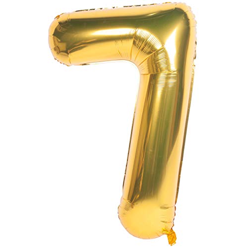 40 Zoll 0 to 9 in Gold Nummer Folienballon Helium Zahlenballon Luftballon Riesenzahl Party Hochzeit Kindergeburtstag Geburtstag Nummer 7 von CHANGZHONG