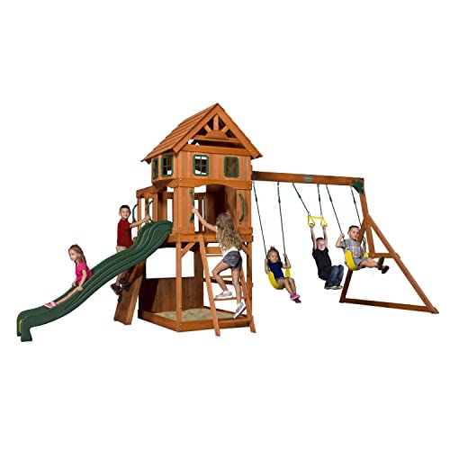 Backyard Discovery Spielturm Holz Atlantic | Stelzenhaus für Kinder mit Rutsche, Schaukel, Kletterwand | XXL Spielhaus/Kletterturm für den Garten Backyard Discovery Spielturm Holz Atlantic | Stelzenhaus für Kinder mit Rutsche, Schaukel, Kletterwand | XXL Spielhaus/Kletterturm für den Garten von Backyard Discovery