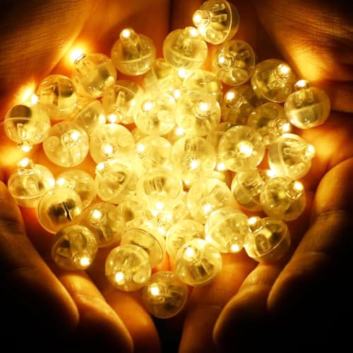 Bacxzomx 120 Stück LED Ballons Lichter, Mini LED Licht Leuchtkugeln, LED Ballon Blinkende Party Lichter für Papierlaterne Weihnachten Geburtstag Karneval Bar Klub Dekor (Warmes Gelb) von Bacxzomx