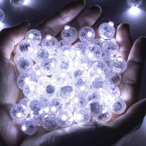 Bacxzomx 120 Stück LED Ballons Lichter, Mini LED Licht Leuchtkugeln, LED Ballon Blinkende Party Lichter für Papierlaterne Weihnachten Geburtstag Karneval Bar Klub Dekor (Weiß) von Bacxzomx