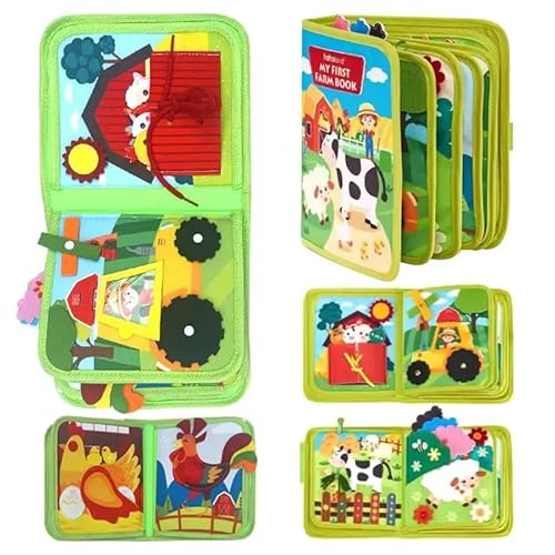 Bacxzomx Quiet Book Sensorisches Lernspiel, Montessori Buch, interaktiv, 1 – 2 Jahre, Busy Board, Geschenk für Babys, Mädchen, Geschenke für Mädchen und Jungen Bacxzomx Quiet Book Sensorisches Lernspiel, Montessori Buch, interaktiv, 1 – 2 Jahre, Busy Board, Geschenk für Babys, Mädchen, Geschenke für Mädchen und Jungen von Bacxzomx
