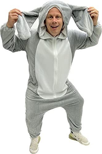 Bad Taste graues Hasenkostüm für Erwachsene - Größe S-XXL für Damen und Herren - Hasen Kostüm mit Schlappohren , Größe:L von Bad Taste