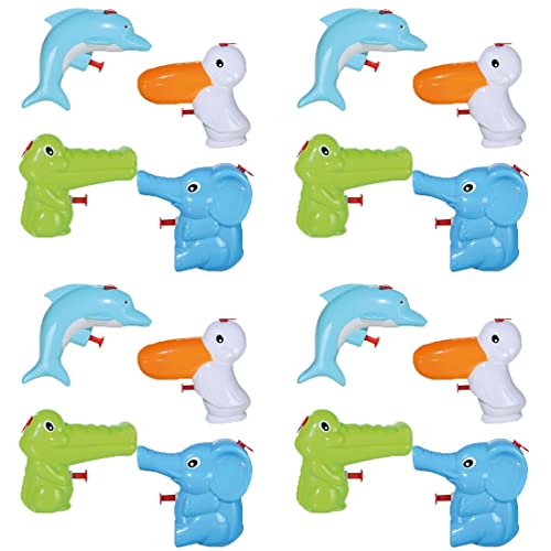 Bada Bing 12er Set Wasserpistole Tiere für Kinder Spritzpistole Kleinkind klein Kindgerecht Kindergeburtstag Geschenk Mitbringsel Spielzeug Wasserspritze Sommer Pelikan Elefant Delfin Krokodil 92 von Bada Bing