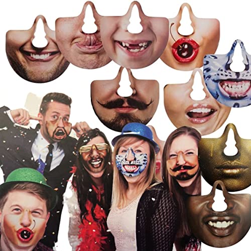 Bada Bing 15er Set Nasenmasken Party Maske Gesichter für Erwachsene Gesichtsmaske - Foto Verkleidung Party Zubehör Geburtstag Deko Feier Fotobox für Hochzeit Spiel Spaß Lustig JGA 21 von Bada Bing