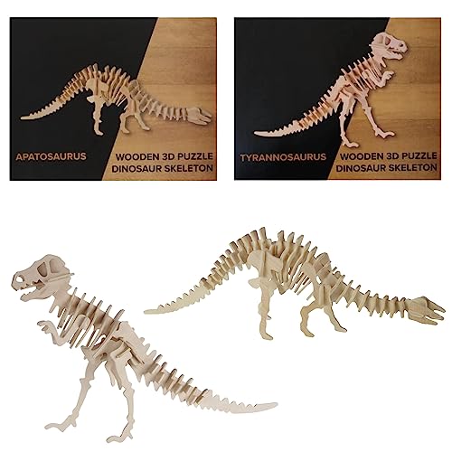 Bada Bing 2er Set Naturholz 3D Puzzle Dinos Holz Puzzle Dinosaurier Skelett Zum Basteln Und Konstruieren 45 von Bada Bing