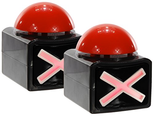 Bada Bing 2er Set XL Buzzer Button - Perfekt für Quizabende und Partyspiele - Mit Sound und Lichteffekten - Zubehör für Quiz Games - Batteriebetriebener Alarmknopf für Spielabende und Spielshows Bada Bing 2er Set XL Buzzer Button - Perfekt für Quizabende und Partyspiele - Mit Sound und Lichteffekten - Zubehör für Quiz Games - Batteriebetriebener Alarmknopf für Spielabende und Spielshows von Bada Bing