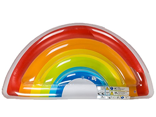 Bada Bing Aufblasbare Luftmatratze Regenbogen Bunt ca. 168 x 80 cm Rainbow Schwimminsel 85 von Bada Bing