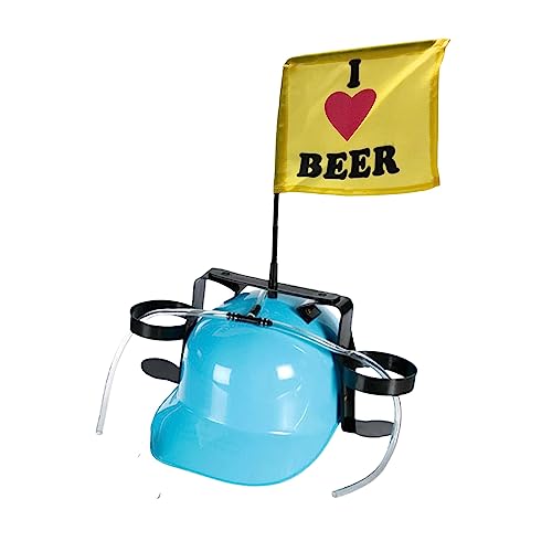 Bada Bing BLAU Bierhelm „I Love Beer“ für Dosen Verkleiden Trinkhelm JGA Vatertag Männer Geschenk Bauhelm Getränkehalter Bierhalter Partyzubehör Kegelklub Fußball Karneval 66 von Bada Bing