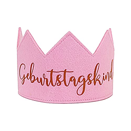 Bada Bing Filzkrone Geburtstagskind als Party Deko - Geburtstagskrone verstellbar für Kinder und Erwachsene - Filz Stoff Krone Geschenkidee für Kindergeburtstag - Stoffkrone für Jungen und Mädchen von Bada Bing