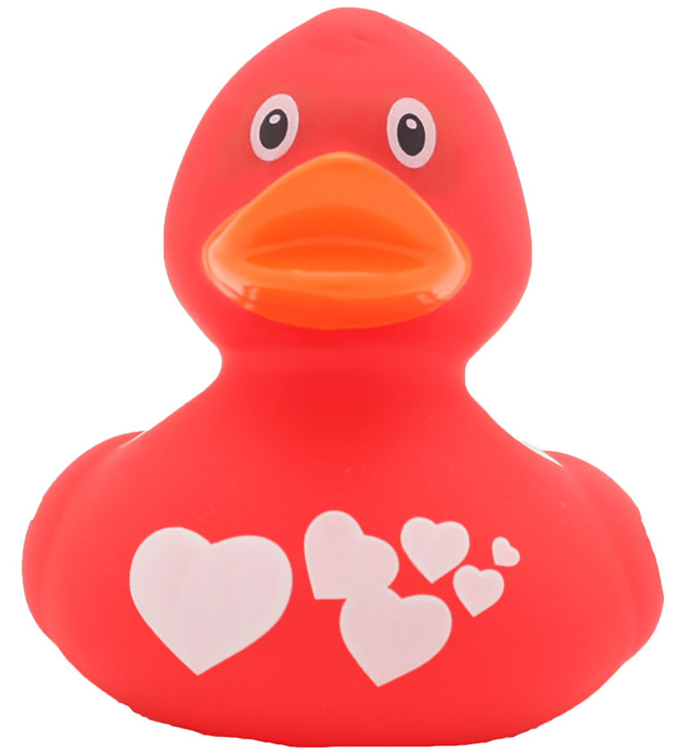 Badeente - Rot Ente m. Weiße Herzen - Badeand - One Size - Badespielzeug Badeente - Rot Ente m. Weiße Herzen - Badeand - One Size - Badespielzeug von Badeand