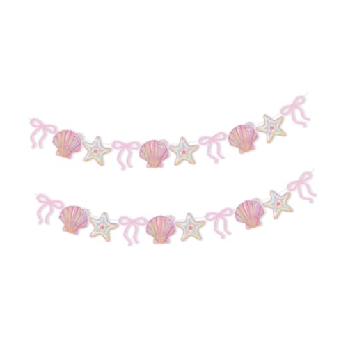 2 Stück Papier Hängende Banner Meeresmuschel Girlande Stern Dekoration Bow Partydeko aus Papier für Frauen Männer Hochzeit Geburtstag, Rosa 2 Stück Papier Hängende Banner Meeresmuschel Girlande Stern Dekoration Bow Partydeko aus Papier für Frauen Männer Hochzeit Geburtstag, Rosa von Badiman