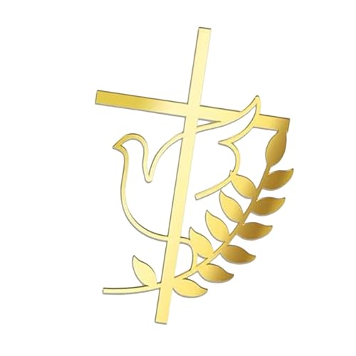 Badiman Tortenaufsatz mit Taubenkreuz, Acryl, religiös, goldfarben, dekorativer Dekor-Torteneinsatz für Party, Feier, Hochzeit, Style A Badiman Tortenaufsatz mit Taubenkreuz, Acryl, religiös, goldfarben, dekorativer Dekor-Torteneinsatz für Party, Feier, Hochzeit, Style A von Badiman