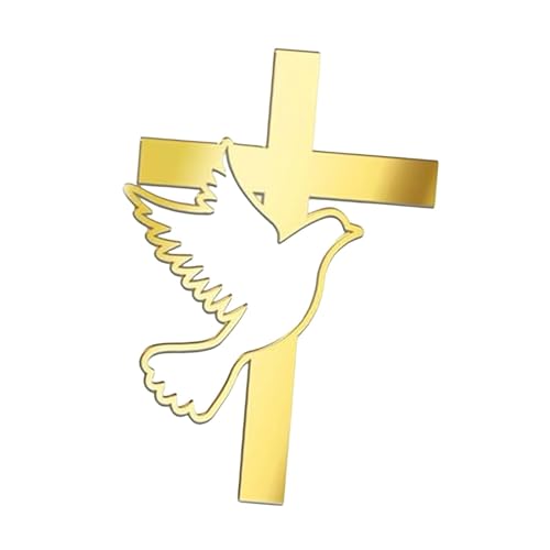 Badiman Tortenaufsatz mit Taubenkreuz, Acryl, religiös, goldfarben, dekorativer Dekor-Torteneinsatz für Party, Feier, Hochzeit, Style B Badiman Tortenaufsatz mit Taubenkreuz, Acryl, religiös, goldfarben, dekorativer Dekor-Torteneinsatz für Party, Feier, Hochzeit, Style B von Badiman