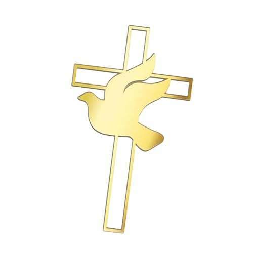 Badiman Tortenaufsatz mit Taubenkreuz, Acryl, religiös, goldfarben, dekorativer Dekor-Torteneinsatz für Party, Feier, Hochzeit, Style C Badiman Tortenaufsatz mit Taubenkreuz, Acryl, religiös, goldfarben, dekorativer Dekor-Torteneinsatz für Party, Feier, Hochzeit, Style C von Badiman