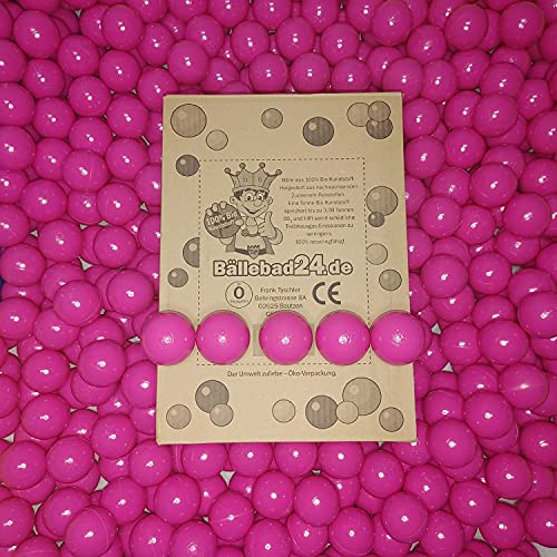 200 Bälle, Bio-Kunststoff Bällebad Bälle aus nachwachsenden Zuckerrohr - Rohstoffen, 6cm Ø, Kindergarten und Gewerbequalität - Pink von Bällebad24