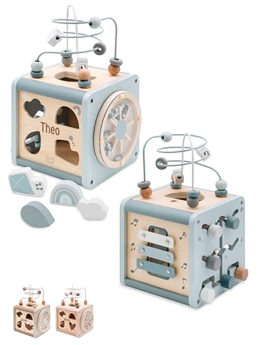 Bärenfreunde® - Personalisierter Motorikwürfel Holz - Montessori Würfel - Baby Motorikspielzeug ab 1 Jahr - Kinderspielzeug 18 Monate von Bärenfreunde