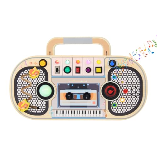 Baeroly Montessori Spielzeuge sind hölzerne Busyboards für Kinder ab DREI Jahren, ausgestattet mit LED-Lichtschaltern, Kassettenrekordern, drahtlosen Telegraphen, Geburtstags- und Reisebegleitern Baeroly Montessori Spielzeuge sind hölzerne Busyboards für Kinder ab DREI Jahren, ausgestattet mit LED-Lichtschaltern, Kassettenrekordern, drahtlosen Telegraphen, Geburtstags- und Reisebegleitern von Baeroly