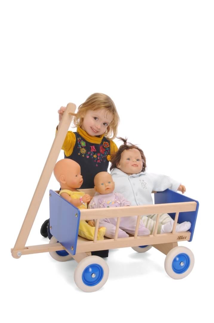 Bollerwagen für Kinder, blau von Bätz Holzspielwaren