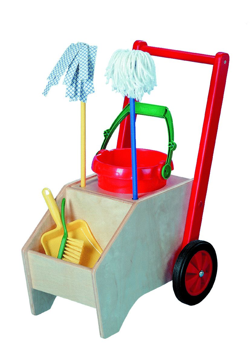 Holz Kinderputzwagen mit Zubehör, Bätz Holzspielwaren. von Bätz Holzspielwaren