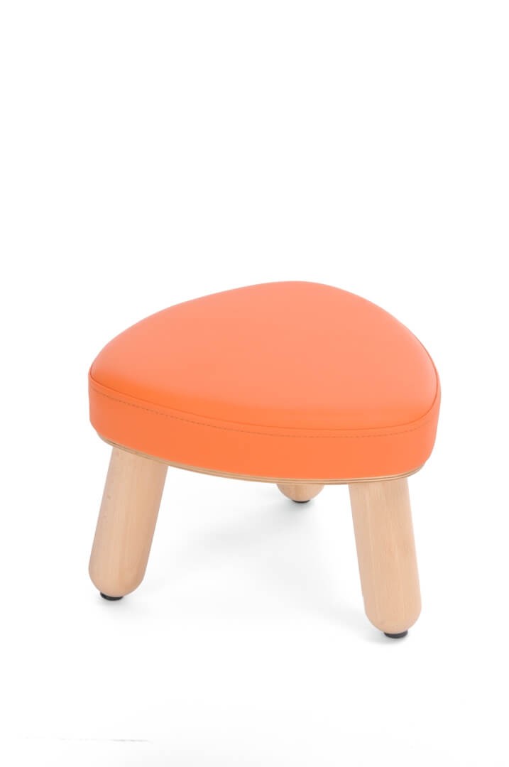 Polsterhocker für Kinder, Sitzhöhe 21cm, orange von Bätz Holzspielwaren