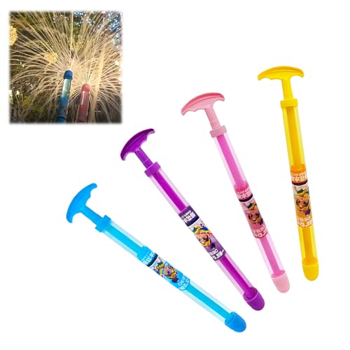 4 Stück Feuerwerks Wasserpistole Spielzeug, Spritzpistole Kinder Feuerwerk Wasserpistole,Kreative Auszieh Wasserspritzpistole,Wasser Spielzeug Badespaß-Zubehör (B) von BafanglaiUK