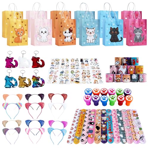 Bafeil 72PCS Katzen Mitgebsel Kindergeburtstag Pinata Geburtstag Mädchen mit Geschenktüten Katzenohren Stirnband und Schlüsselanhänger Stempel Schnapparmband DIY Aufkleber Give Aways Kindergeburtstag Bafeil 72PCS Katzen Mitgebsel Kindergeburtstag Pinata Geburtstag Mädchen mit Geschenktüten Katzenohren Stirnband und Schlüsselanhänger Stempel Schnapparmband DIY Aufkleber Give Aways Kindergeburtstag von Bafeil