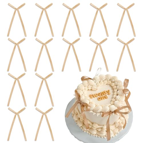 30 Stück Torten Deko Braun, Tortendeko Schleifen Deko, Cake Decoration Geburtstag, Schleifen Kuchen Deko für Valentinstag Geburtstag (Braun) von Bafiwu