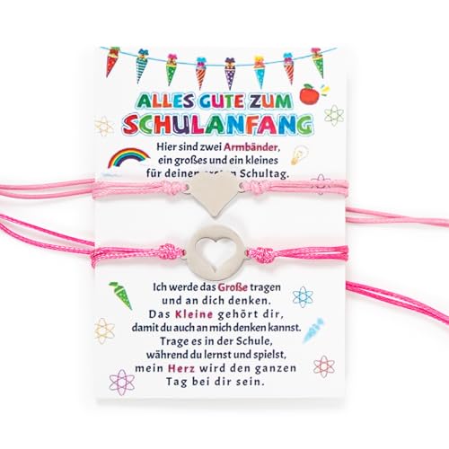 Armband Schulkind Mädchen Geschenke zur Einschulung Mädchen, 2 Schulkind Armband mit Karte, Geschenk Einschulung Geschenke Schulanfang für Schultüte Füllung Schulkind 2025 Mädchen Schulstart Mädchen Armband Schulkind Mädchen Geschenke zur Einschulung Mädchen, 2 Schulkind Armband mit Karte, Geschenk Einschulung Geschenke Schulanfang für Schultüte Füllung Schulkind 2025 Mädchen Schulstart Mädchen von Bafiwu