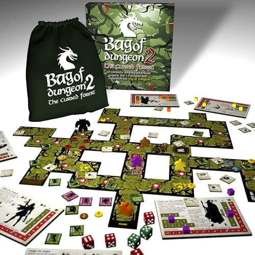 Bag of Dungeon 2: The Cursed Forest – A Dungeons and Dragons Style Family Fantasy Adventure Board Game for 1-4 Players Ages 7 and up von Bag of Dungeon