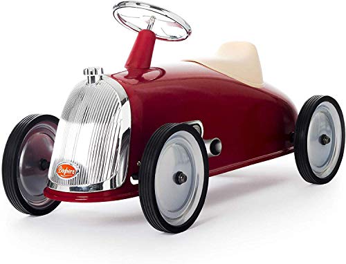 Baghera Rutschauto Rot | Rutschfahrzeug XL für Kinder mit zahlreichen lebensechten Details | Retro Rutschauto für Kinder ab 2 Jahren von Baghera