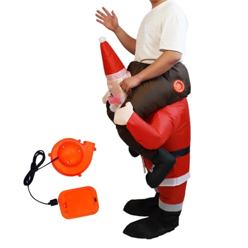 Aufblasbare Weihnachtsmann Kostüm | Cosplay Overall für die winterlichen Feiertage - Spaßiges Aufblasbares Weihnachtskostüm - Für Winterliche Festpartys Familientreffen Veranstaltungen Aufführungen Fe von Bagiaope