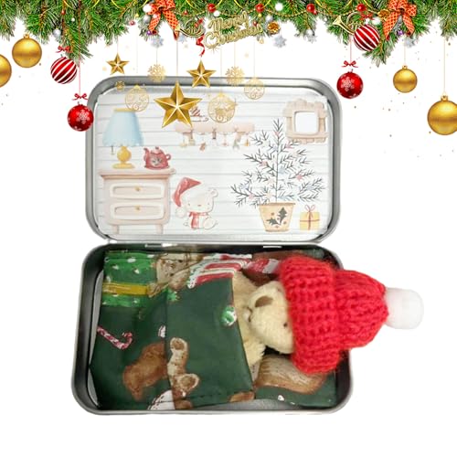 Bagiaope Pocket Bear Hug,Pocket Bear Hugs für Kinder | Weiches Stoffpuppenspielzeug,Taschenbär-Umarmungskarten-Set, Weihnachtsbox-Bär-Plüschpuppe, weiche Stoffpuppen-Plüschtiere für Kinder von Bagiaope