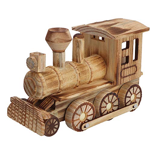 Bagima Holzlokomotive Modell Lokomotive Zug Spielzeug Simulierter Dampfzug Home Decor Kind Kind Spielzeug Geschenk DIY Holzmodelle für Erwachsene von Bagima