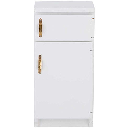 Bagima Miniatur-Puppenhaus-Kühlschrank, Dekorationszubehör, 1:12, Weißer Mini-Kühlschrank, Hervorragendes Möbelmodell, Küchenzubehör von Bagima