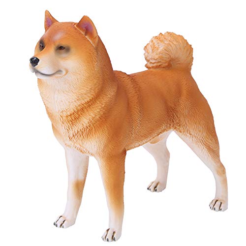 Bagima Shiba Inu Ornament Tier 16×15×7 Lebensechte Simulation Tiermodell Kunststoff Hund Form Geschenk Dekoration Lernspielzeug von Bagima