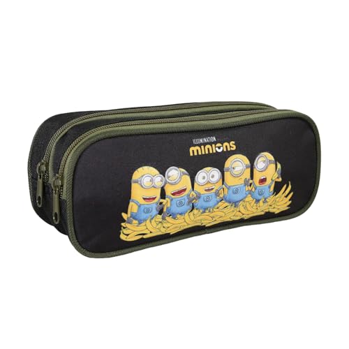 Bagtrotter - Die Minions - Rechteckige Schultasche - Schwarz - 2 Fächer mit Reißverschluss - 23x7x10cm - Material Polyester - Zubehör und Schreibwaren für die Schule Bagtrotter - Die Minions - Rechteckige Schultasche - Schwarz - 2 Fächer mit Reißverschluss - 23x7x10cm - Material Polyester - Zubehör und Schreibwaren für die Schule von Bagtrotter
