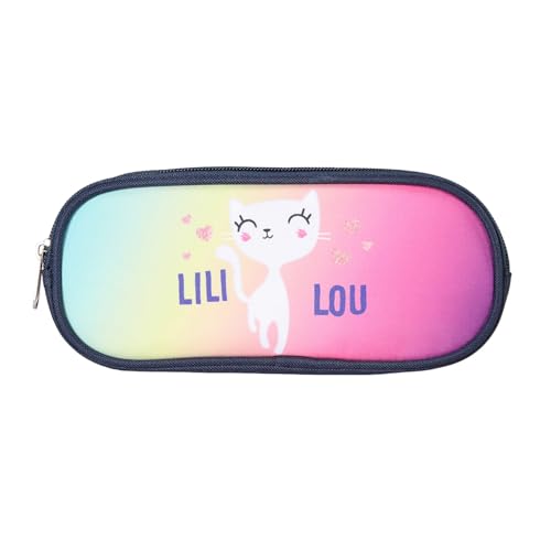 Bagtrotter - Lili Lou - Rechteckige Schultasche - Marine - 2 Fächer mit Reißverschluss - 23x7x10cm - Material Polyester - Zubehör und Schreibwaren für die Schule Bagtrotter - Lili Lou - Rechteckige Schultasche - Marine - 2 Fächer mit Reißverschluss - 23x7x10cm - Material Polyester - Zubehör und Schreibwaren für die Schule von Bagtrotter