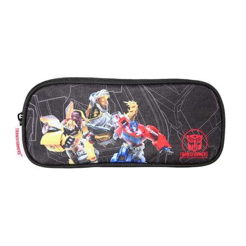 Bagtrotter - Transformers - Rechteckige Schultasche - Schwarz - 2 Fächer mit Reißverschluss - 23x7x10cm - Material Polyester - Zubehör und Schreibwaren für die Schule von Bagtrotter