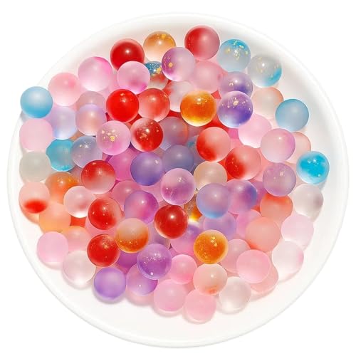 BaiDekun 100 Glas Murmeln, 10mm Glasmurmeln Bunt, Murmelspiel Für Kinder, Mutmurmeln Für Hand-Augen-Koordination Und Dekoration, Murmeln Kinder Für Innen- Und Außenbereich von BaiDekun