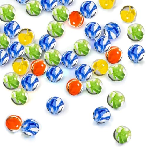 BaiDekun 200 Stück 14mm Bunte Glasmurmeln, Glaskugeln, Bunt Murmeln Glas für Kinder, Perfekt für Kinderspiele, Deko & DIY-Projekte, Mischfarben von BaiDekun