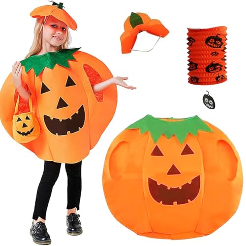 BaiDekun Halloween Kürbiskostüm, Kürbis Kostüm mit detailreichen Kürbisdekorationen für Halloween, Karneval und Cosplay, hochwertige Verkleidung für Kinder von BaiDekun